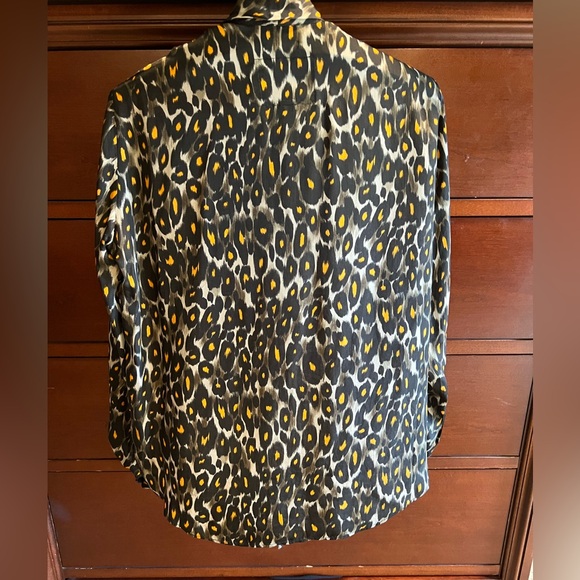 R13 Lavalliere Neck Blouse XS- Leopard Print - Picture 7 of 7